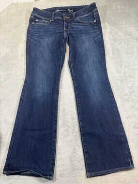 American Eagle Slim Bootcut Jeans Size 6 Dark Wash Stretch Low Rise 2010
